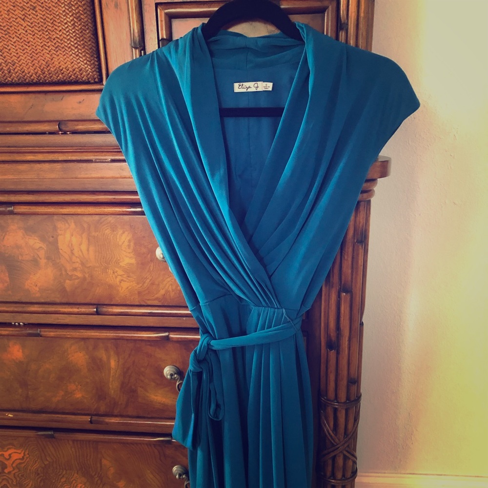 Eliza J Party Cocktail Wrap Sleeveless Dress